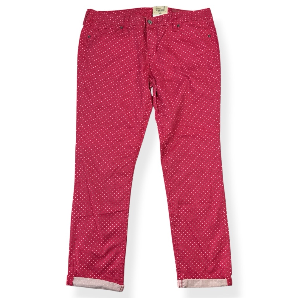 Arizona‎ Jeans Ankle Pants Juniors Size 13 Cherry Rose Dot NWT